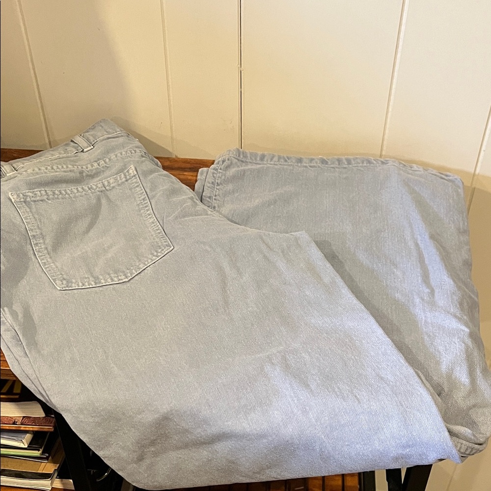 Zara Wide Leg Light Blue Denim Jeans